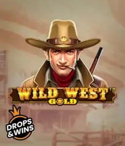  See the bold sheriff of "Wild West Gold," a popular slot game by Pragmatic Play. The visual features a stern-faced sheriff with a sheriff’s badge, set against a dusty Old West town backdrop. The game's title is prominently displayed in a classic font, accentuating the Wild West adventure theme. 